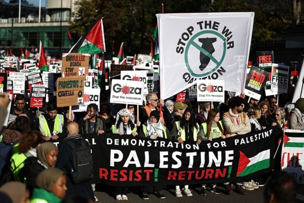 Británicos en Londres exigen cese del genocidio en Gaza.