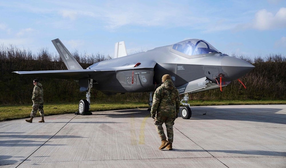 Aviones cazas F-35 utilizados por Israel en su guerra genocida contra el pueblo palestino. 