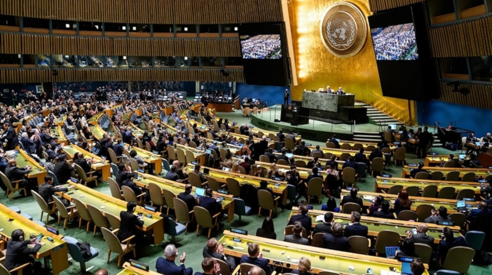 Sesión de la Asamblea General de la ONU.