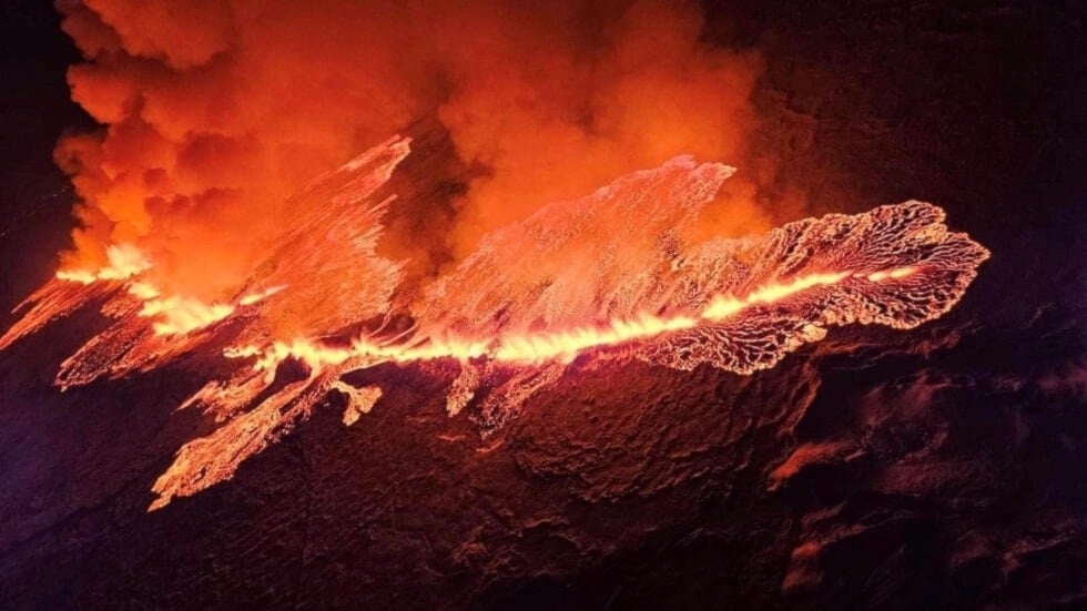 Erupción en Grindavik, Islandia, el 18 de diciembre de 2023.Foto: Reuters. 