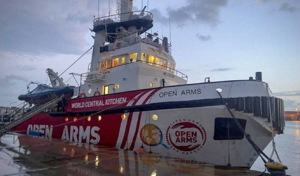 Barco OPEN ARMS viaja con ayuda humanitaria a Gaza.