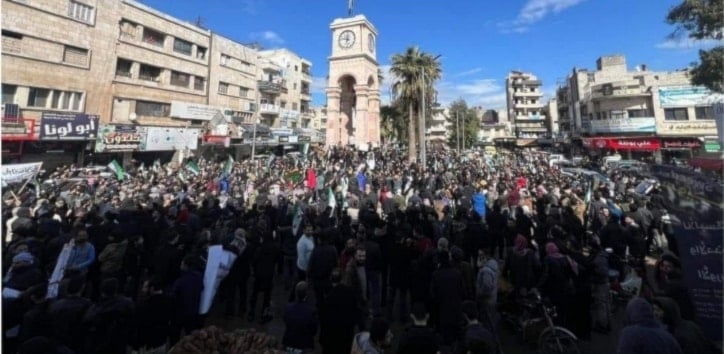 Protestas populares en Idlib.