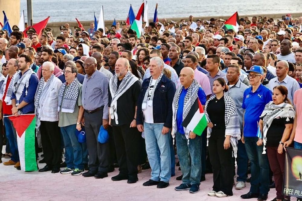 Cuba marcha con el corazón por Palestina