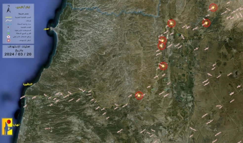 Resistencia libanesa realiza operaciones contra objetivos israelíes.