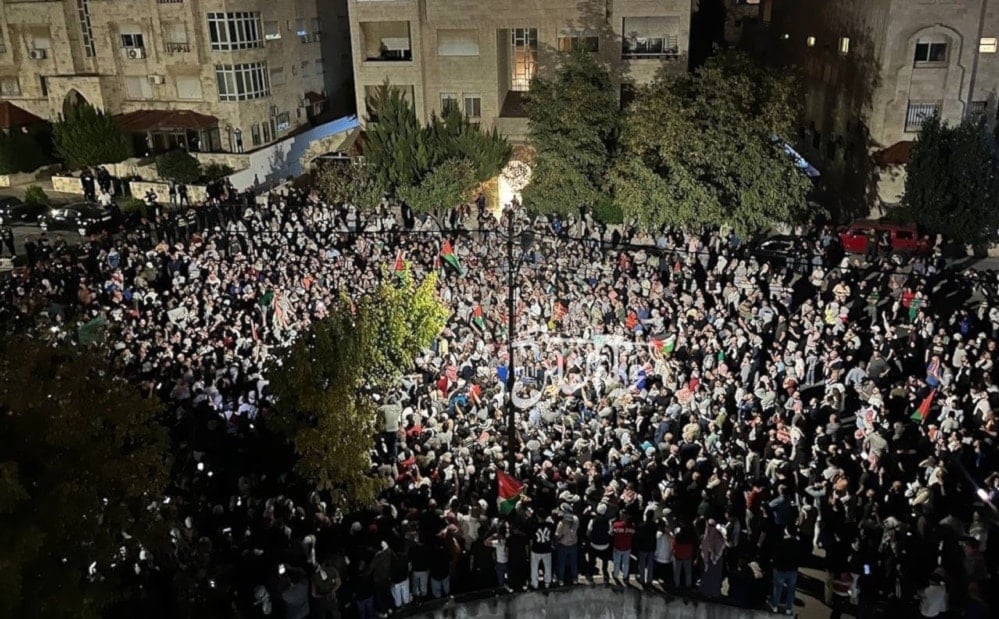 Masivas manifestaciones en Jordania en apoyo a Gaza