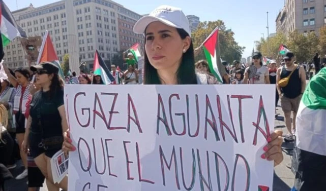 Manifestaciones en Chile pidiendo al gobierno ruptura con "Israel"