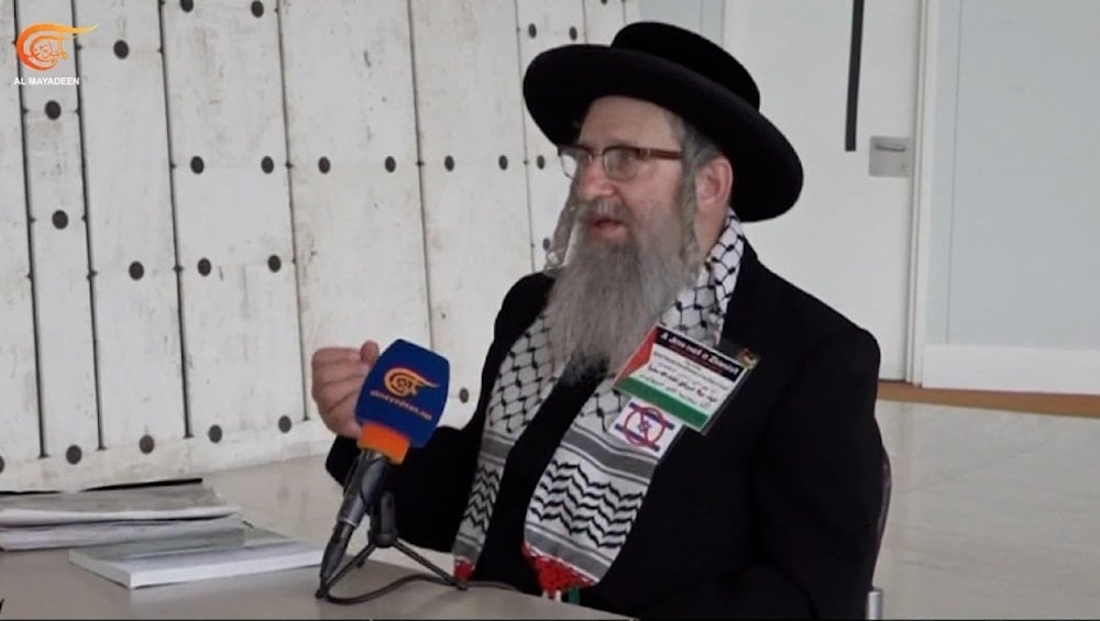 Portavoz del grupo Neturei Karta, el rabino Yisroel Dovid Weiss.