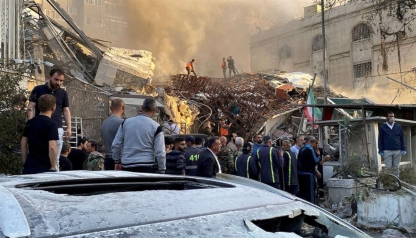 Ataque israelí destruyó la embajada de Irán en Damasco, Siria.