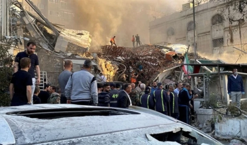 Ataque israelí destruyó la embajada de Irán en Damasco, Siria.