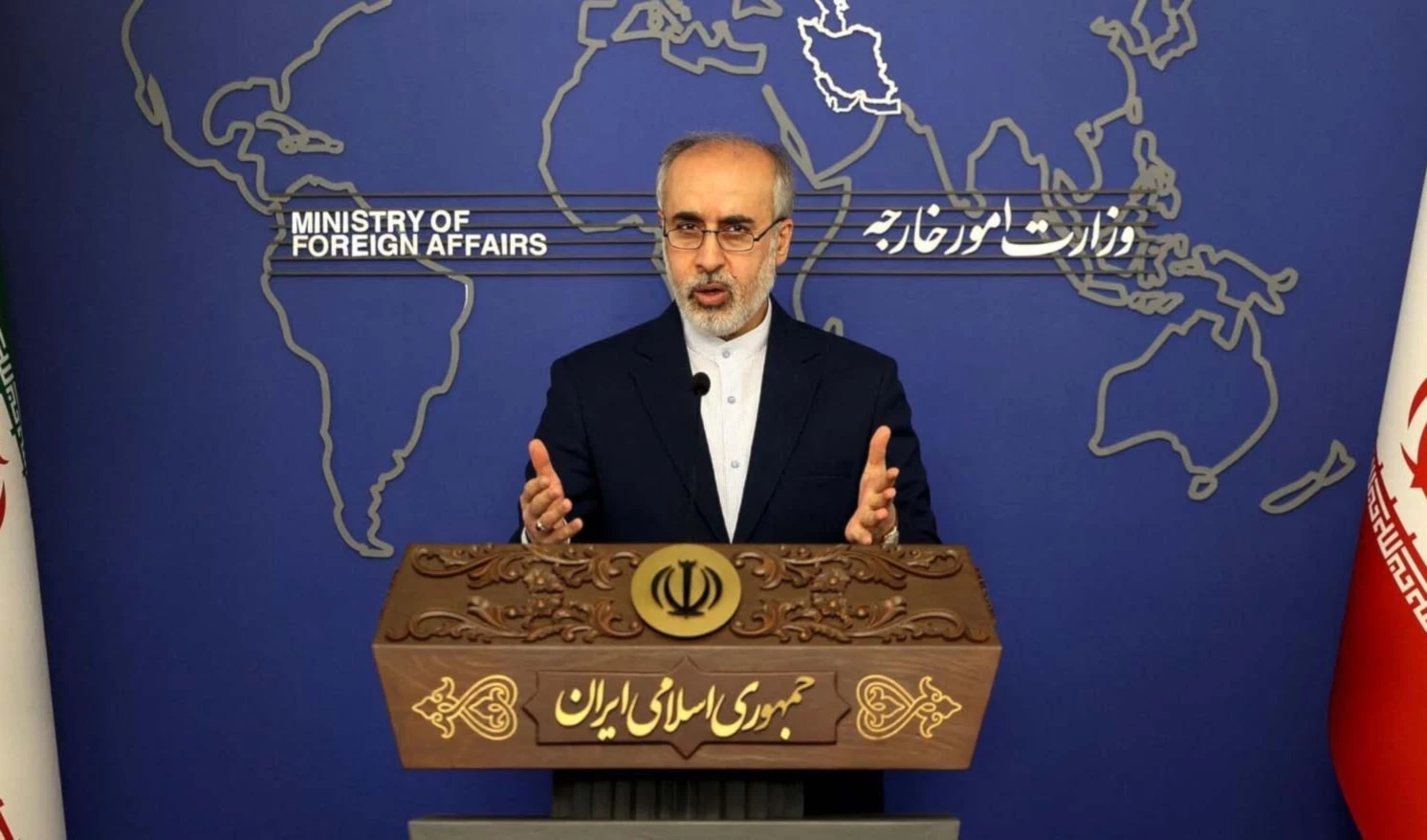 El portavoz del Ministerio de Relaciones Exteriores de Irán, Naser Kanaani. El portavoz del Ministerio de Relaciones Exteriores de Irán, Naser Kanaani.