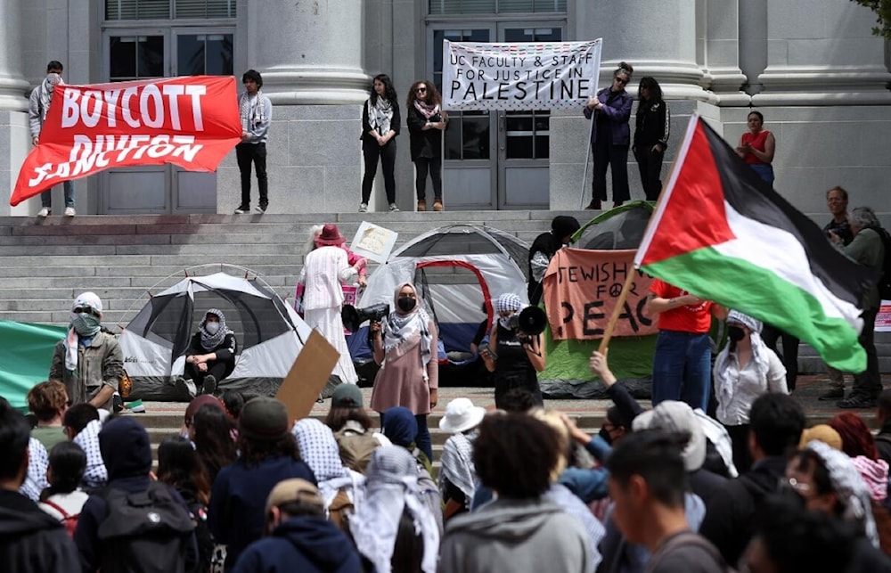 Protestas universitarias en EE.UU. contra la agresión israelí a Gaza. 