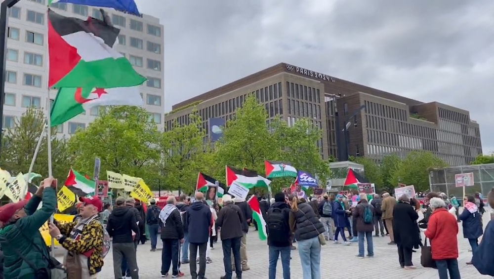 Manifestantes exigen en Francia exclusión de “Israel” de París 2024.