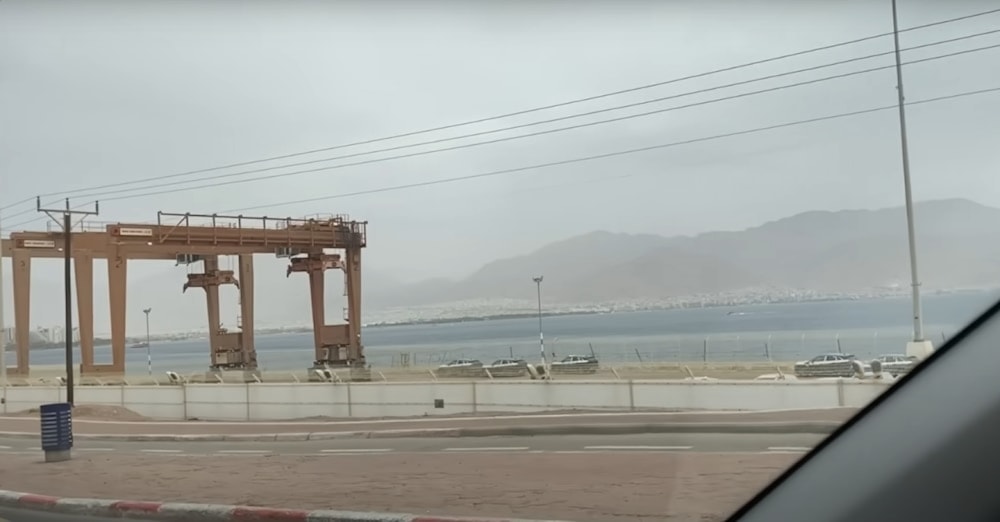 El puerto de -eilat, en los territorios ocupados palestinos.