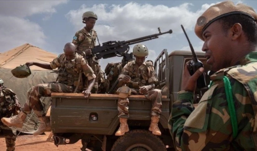 Combatientes del ejército de Somalia.