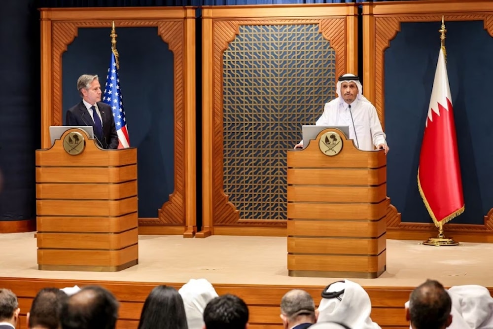 Conferencia de prensa conjunta celebrada en Doha, Qatar, entre el secretario de Estado, Antony Blinken, y su homólogo Mohammad bin Abdul Rahman Al Thani. 