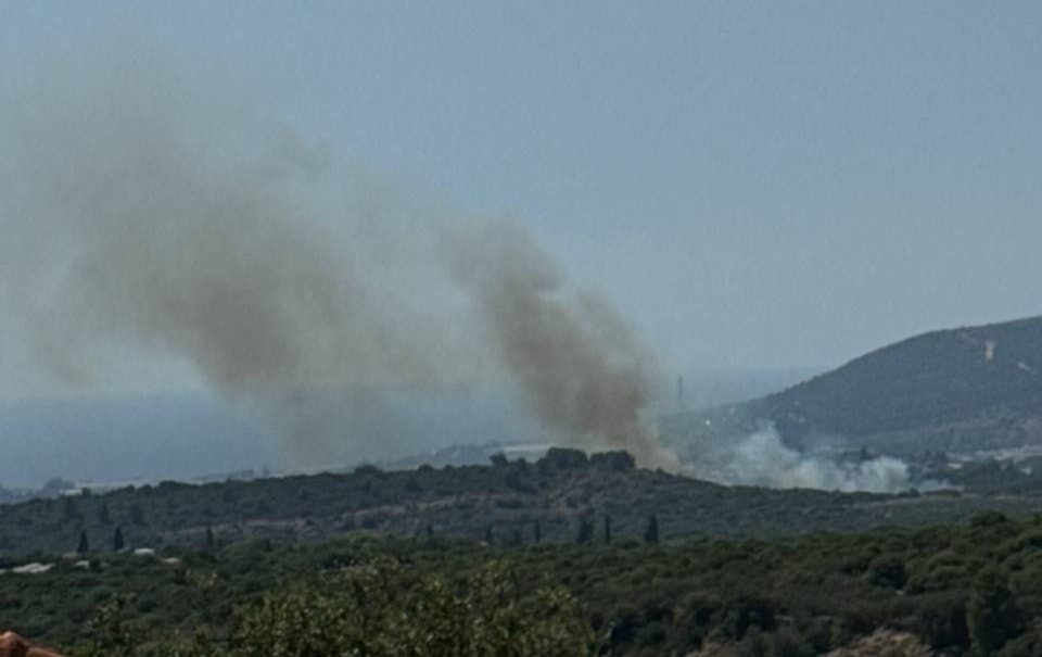 Incendio en Mitzova, Galilea occidental, tras ataque desde el Líbano 