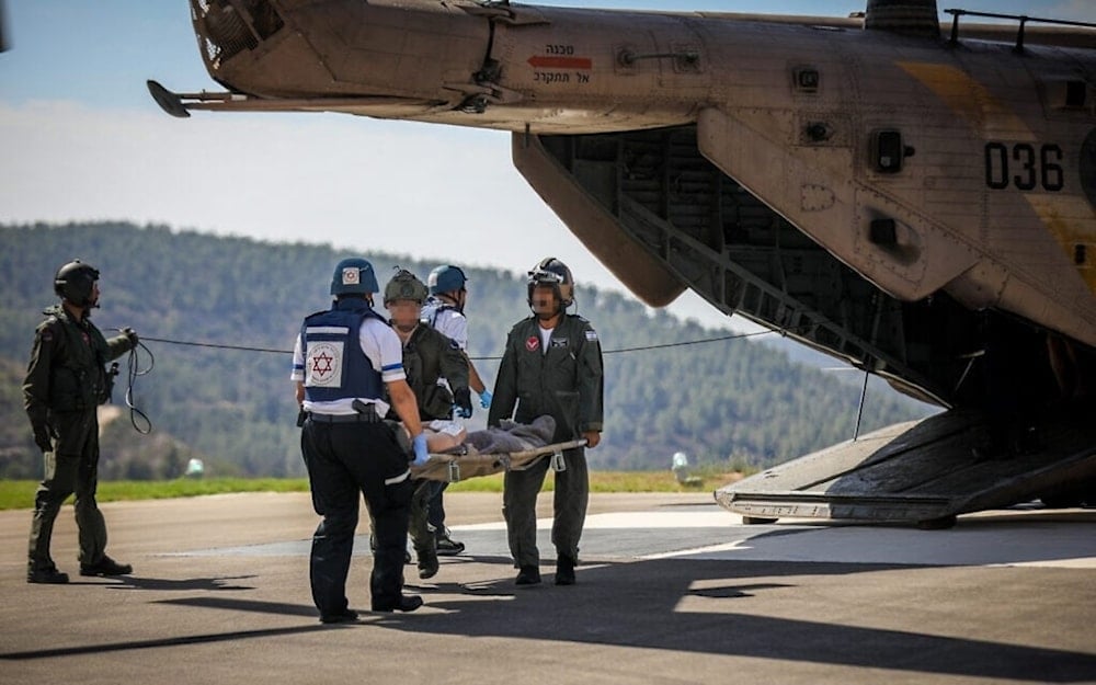 Evacuación de soldados israelíes heridos.