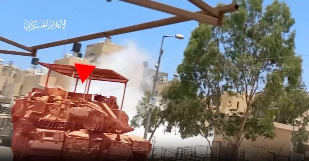 Resistencia palestina abate tanque modelo Merkava en Gaza.