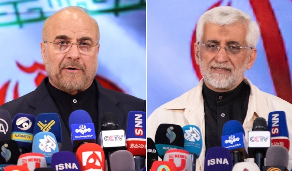 Los candidatos presidenciales de Irán, Mohammad Baqir Qalibaf y Masoud Pezeshkian.