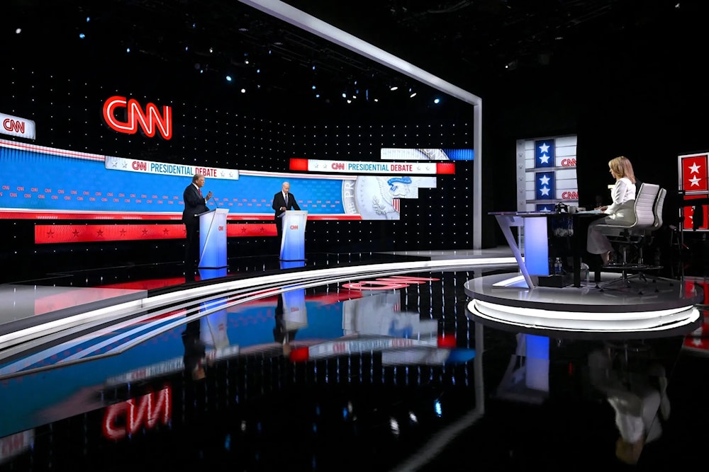 El escenario del debate en Atlanta el jueves por la noche (The New York Times)