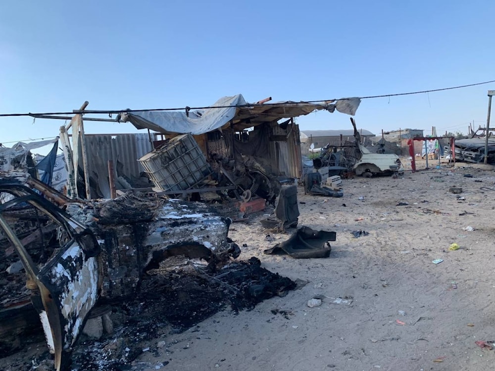 Panorama en un barrio de la ciudad de Rafah tras bombardeo de 