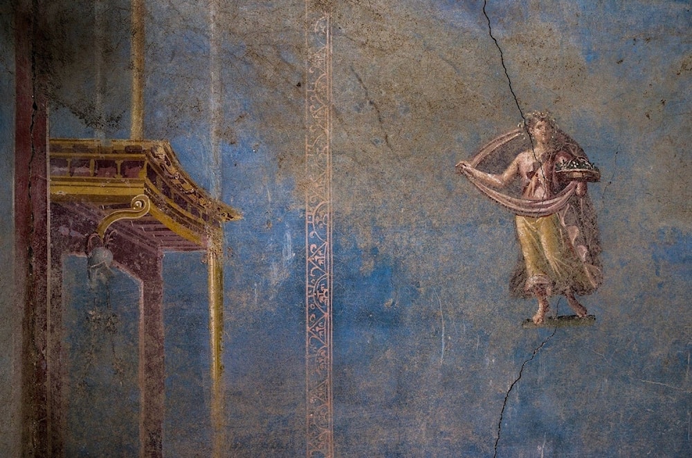 Descubren un santuario azul en Pompeya, Italia