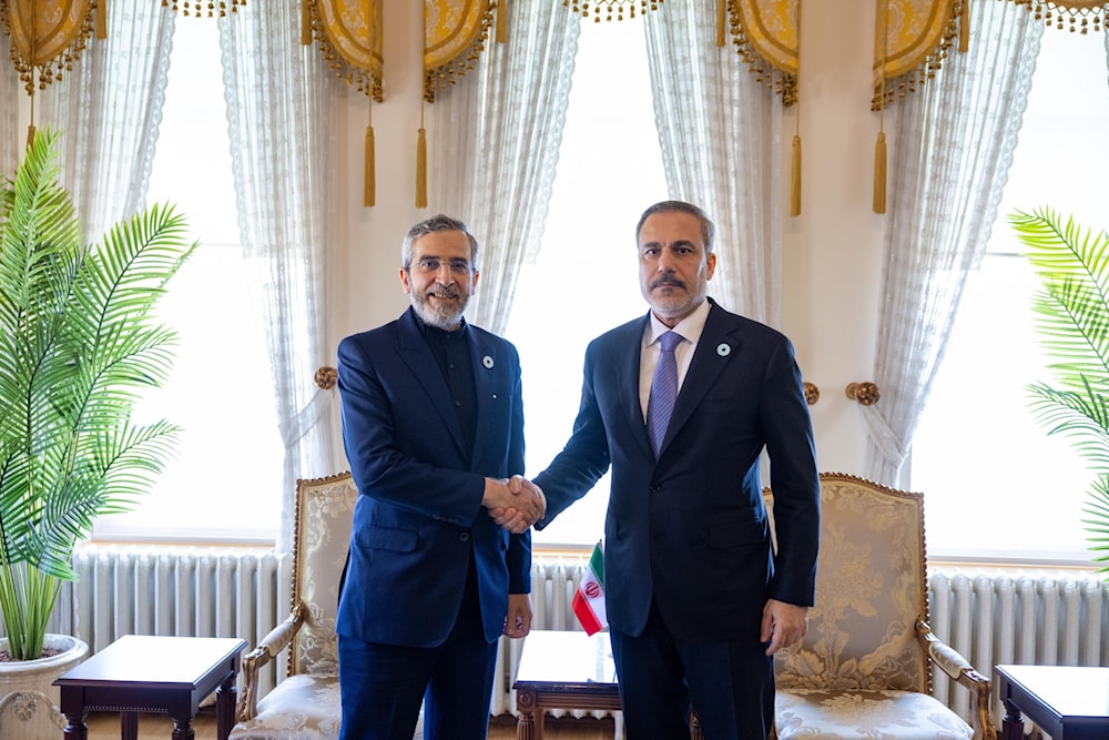 Encuentro entre el ministro interino de Relaciones Exteriores de Irán, Ali Bagheri Kani, y su homólogo de Turquía, Hakan Fidan.