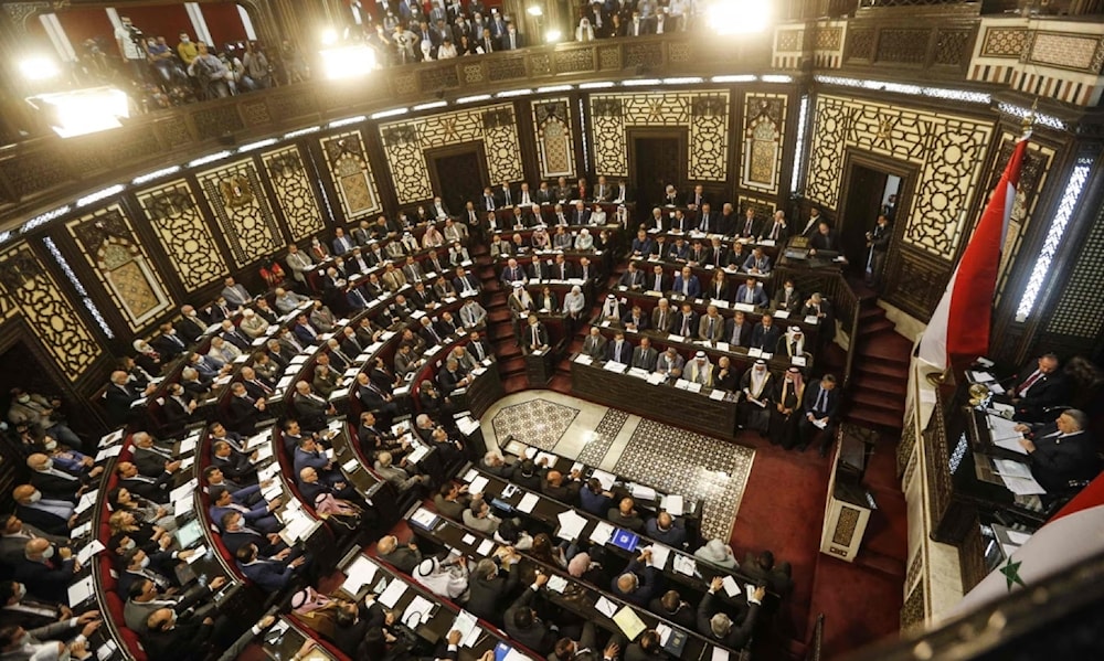 Sesión del Parlamento sirio.