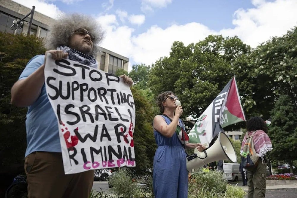 Manifestantes en Washington protestan contra la guerra de 