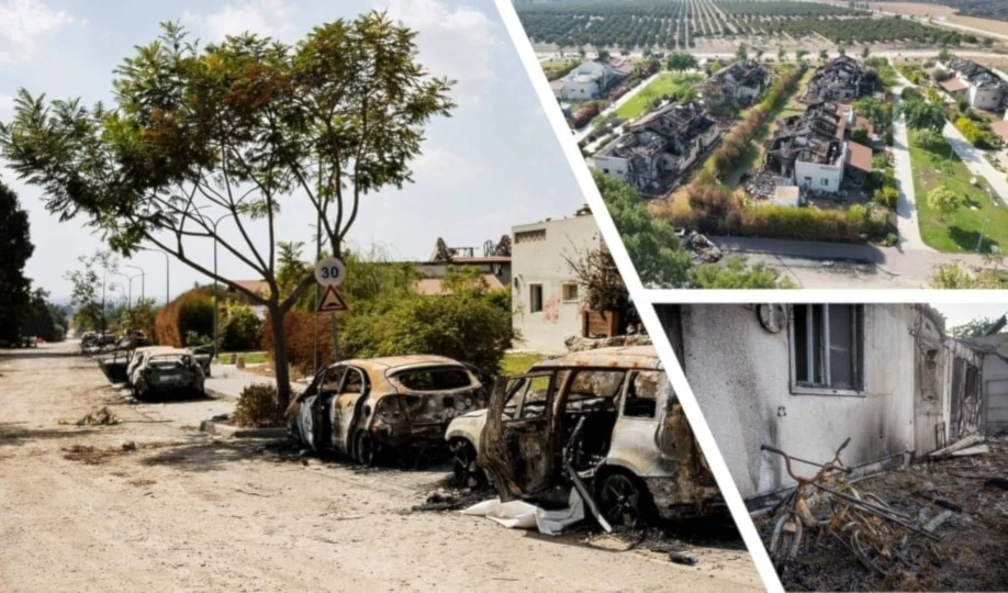 Imágenes compartidas por los medios israelíes sobre los ataques de la Resistencia palestina al asentamiento Beeri el 7 de octubre de 2023.