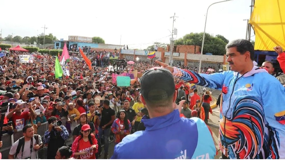 Presidente de Venezuela en campaña electoral en la ciudad de La Concepción, en Zulia.