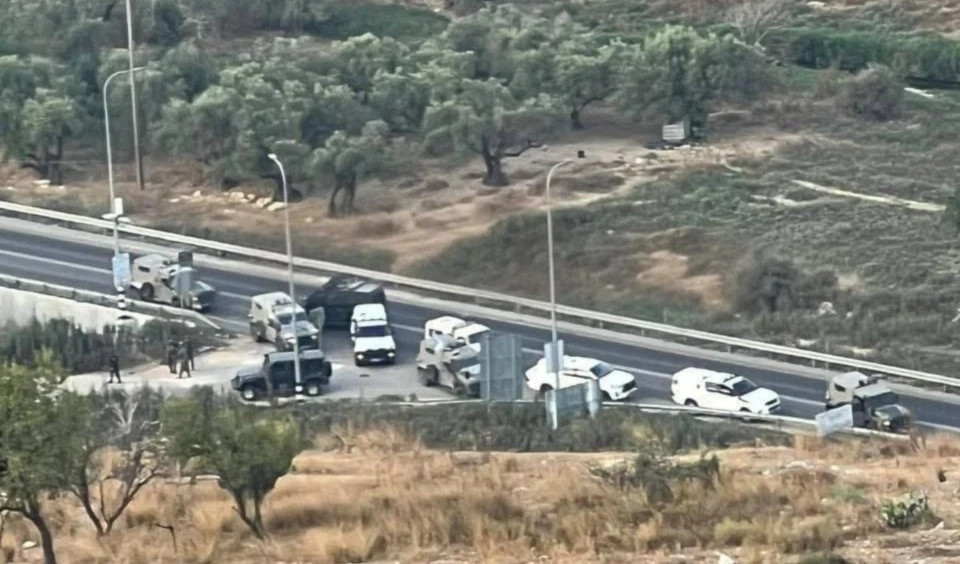 Lugar del ataque a tiros cerca de Beit Lid, al este de Tulkarem. Foto: Tomada de las redes sociales.