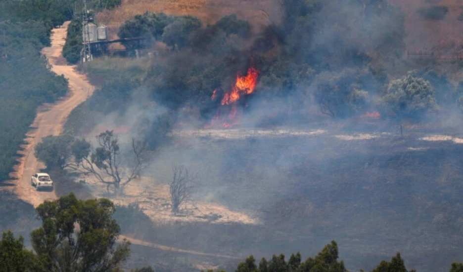 Incendio en los asentamientos del norte de Palestina ocupada debido a los ataques de Hizbullah, el 18 de junio de 2024. Foto: Reuters