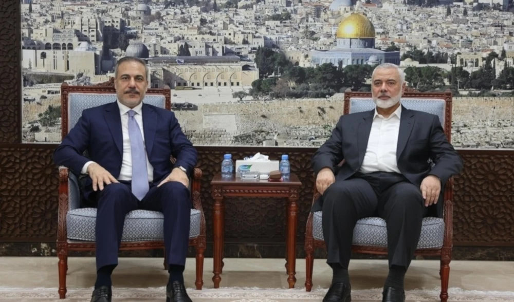 Reunión anterior entre el ministro de Relaciones Exteriores de Turquía, Hakan Fidan, y el jefe del Buró Político de Hamas, Ismail Haniyeh.