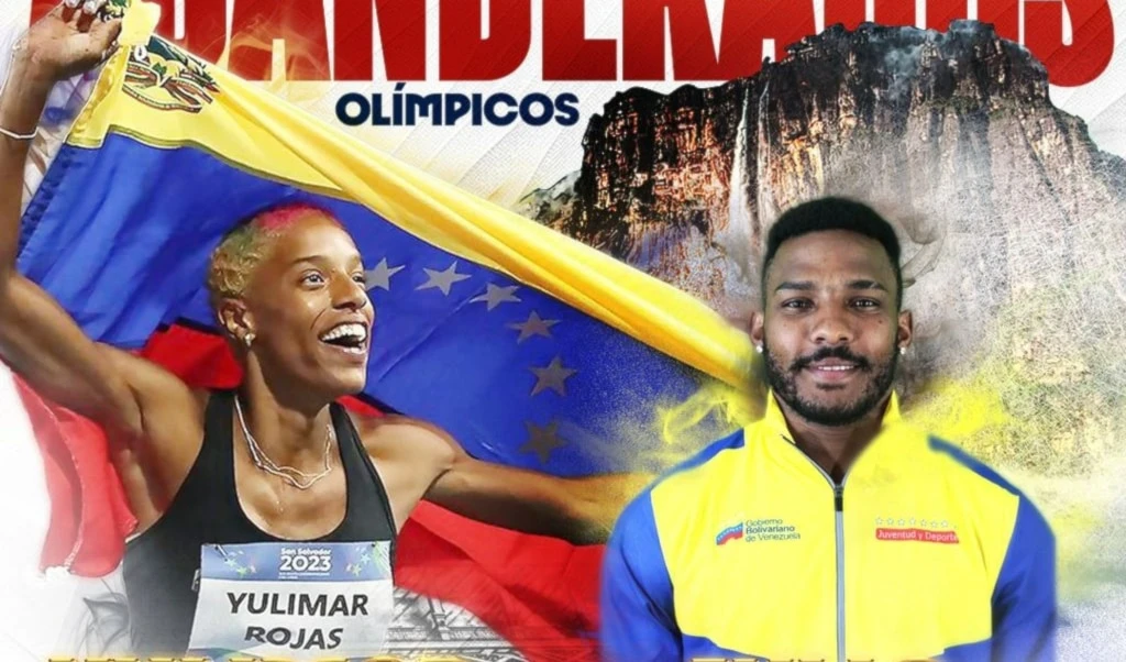 Yulimar Rojas y Julio Mayora, abanderados de Venezuela en Paris 2024.