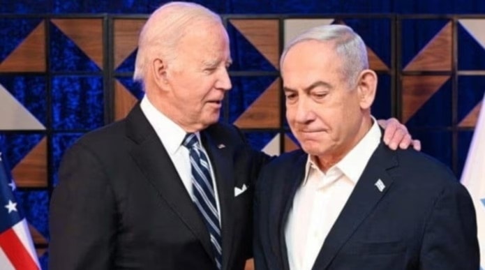 Netanyahu y Biden durante la visita del último a 