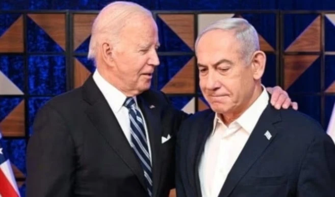 Netanyahu y Biden durante la visita del último a "Tel Aviv" el 18 de octubre pasado.  Foto: Agencia Anadolu.