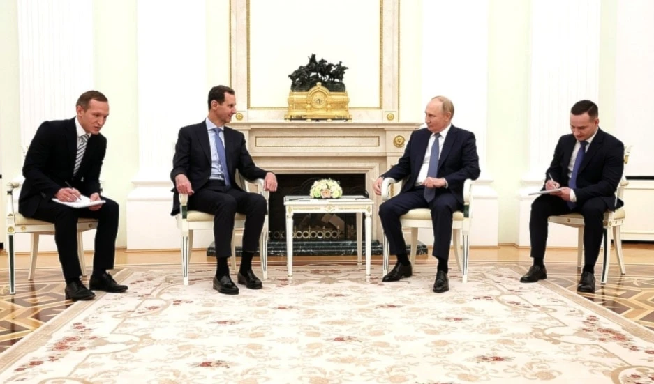 Bashar Al-Assad y Vladimir Putin sostuvieron un encuentro en la sede del Kremlin, en Moscú.