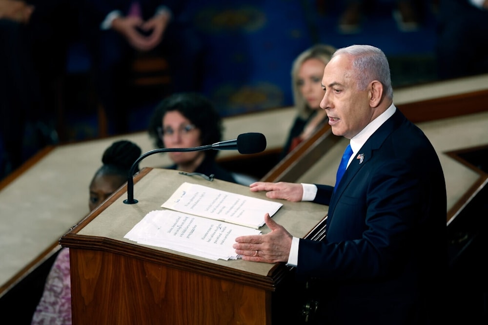 Benjamín Netanyahu pronuncia un discurso en el Congreso de Estados Unidos, el 24 de julio de 2024.