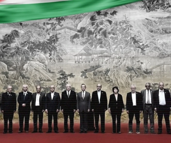 Representantes de facciones palestinas y el canciller chino, Wang Yi (al centro).