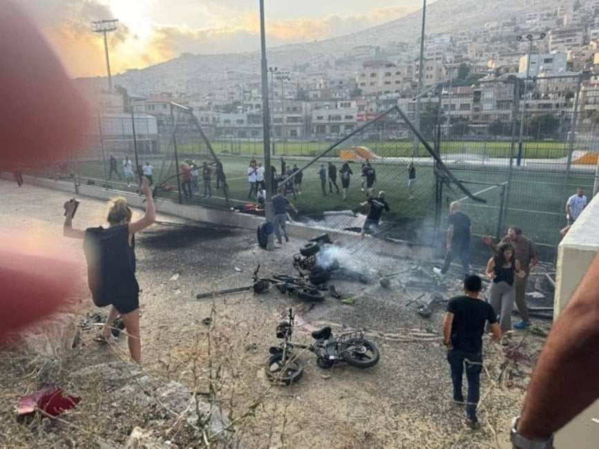 Hizbullah negó ataque al parque infantil de la aldea de Majdal Shams, en el Golan sirio ocupado.