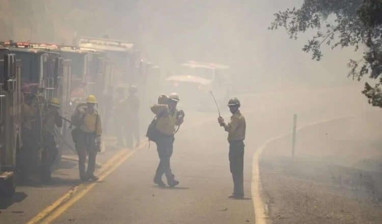 Incendio forestal arrasa en California, Estados Unidos. Foto: AP.