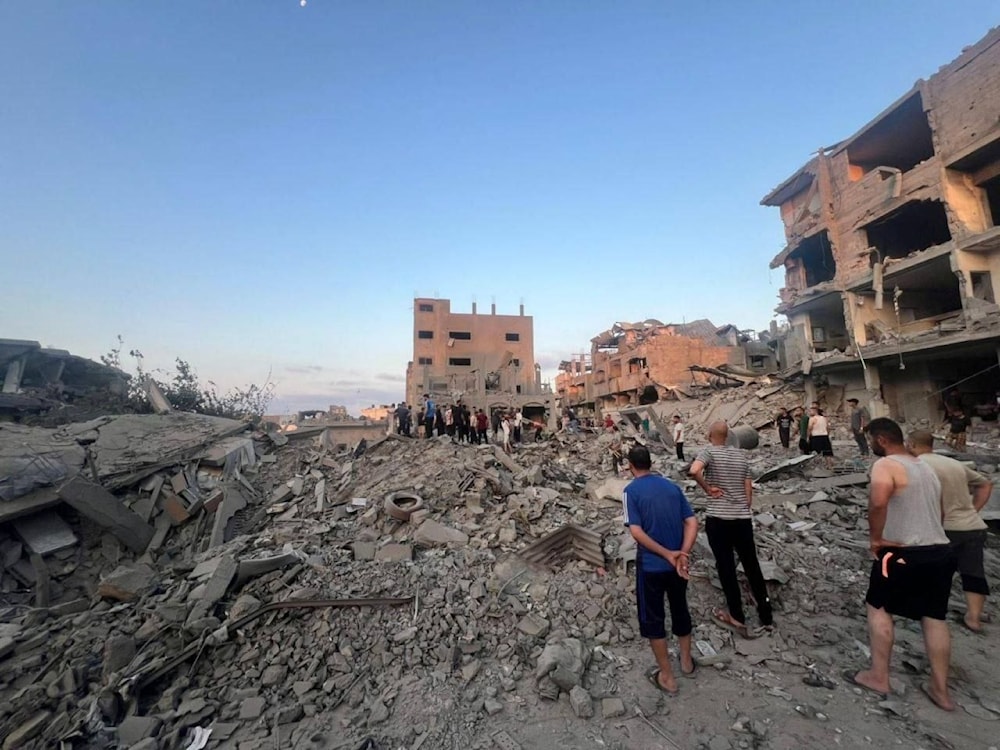 Secuelas de un bombardeo israelí anterior tuvo como objetivo viviendas residenciales en el barrio de Al-Sabra. Foto: Tomada de las redes sociales.