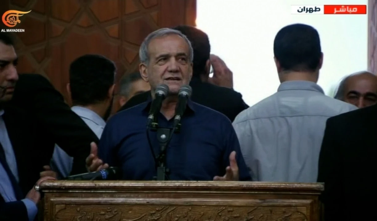 El presidente electo de Irán, Masoud Pezeshkian, en su primer discurso tras su victoria electoral