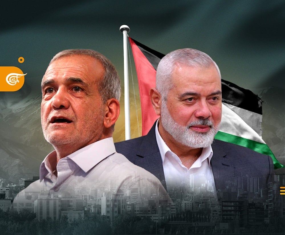 Jefe del Buró Político de Hamas, Ismail Haniyeh, y presidente electo de Irán, Masoud Pezeshkian