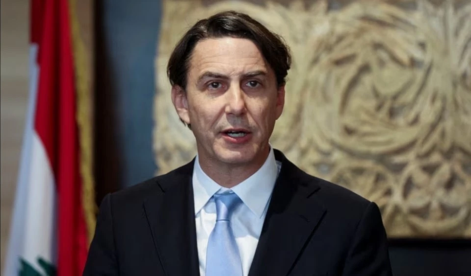 El enviado de Estados Unidos para el Medio Oriente, Amos Hochstein, durante una conferencia de prensa con el presidente del Parlamento de Líbano Nabih Berri, en Beirut, el 4 de marzo 2024.