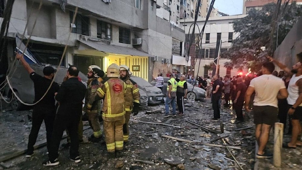 Lugar de la agresión israelí al suburbio sur de Beirut.