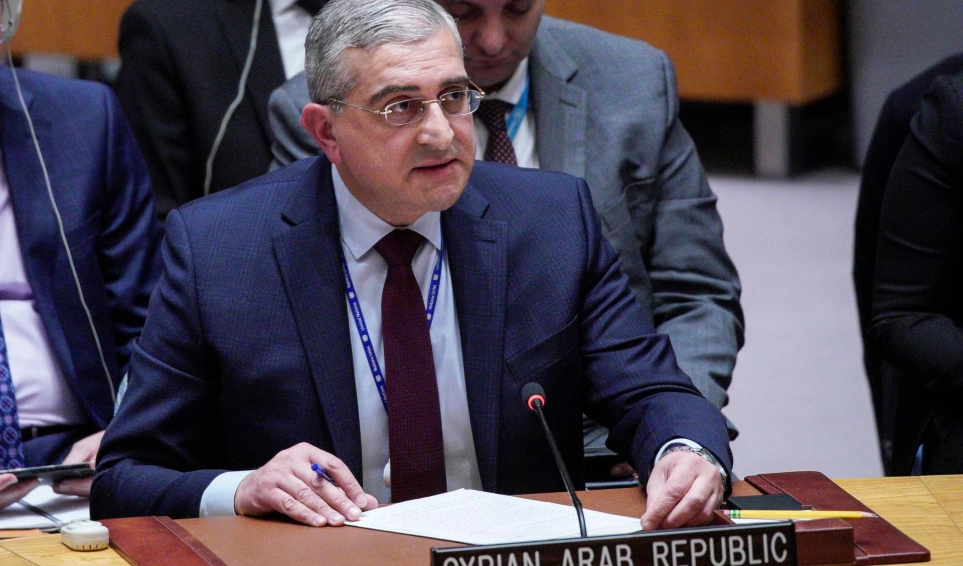 El representante permanente de Siria ante las Naciones Unidas, Qusay al-Dahhak.