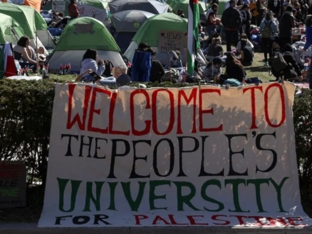 Movilización estudiantil en apoyo de Palestina en universidad de Estados Unidos (Foto: Agencias)