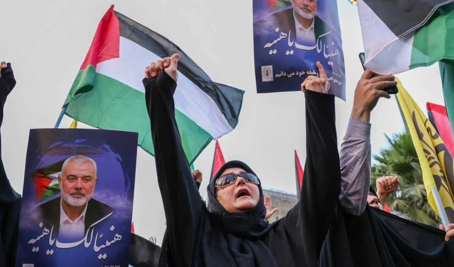 El funeral del jefe del buró político de Hamas, Ismail Haniyeh, en Teherán el 1 de agosto de 2024.